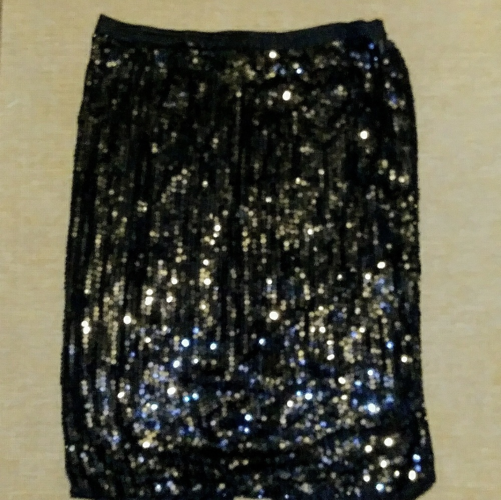 Black Sequins Skirt